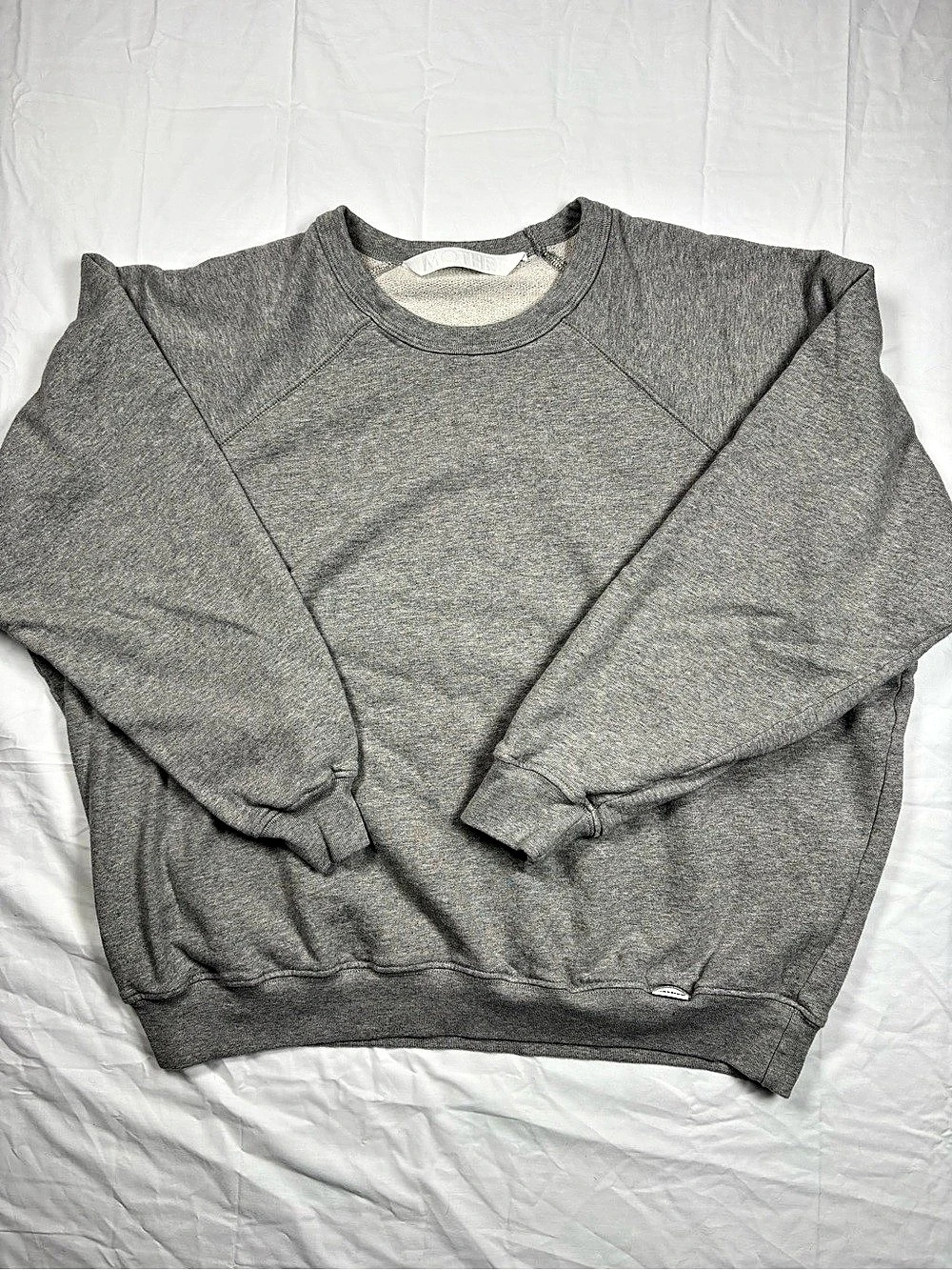 MOTHER The Biggie Concert Sweatshirt Raglan Sweatshirt in Gray Like New